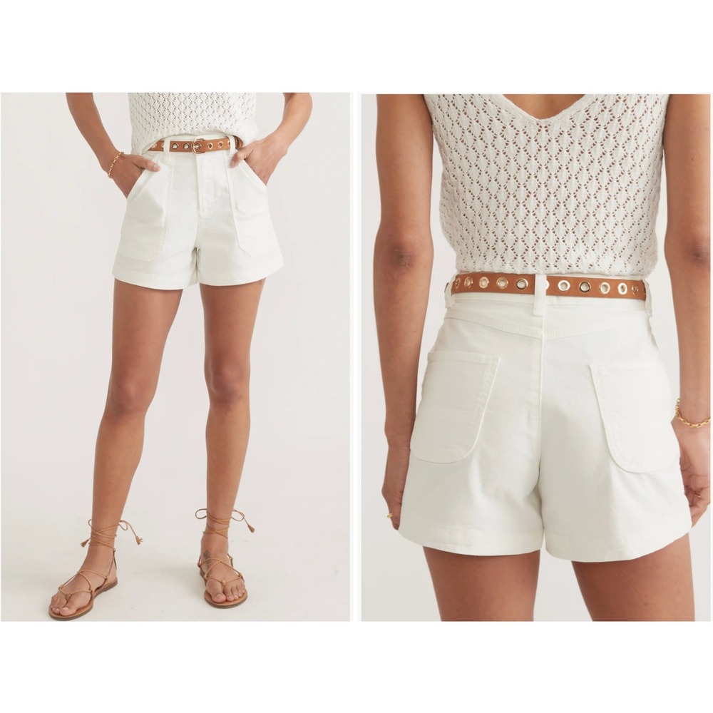 Marine Layer Maya Utility Short Antique White Canvas Size 6 NWT Patch Pocket